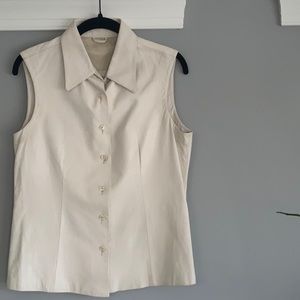 Donald Pliner sleeveless leather shirt